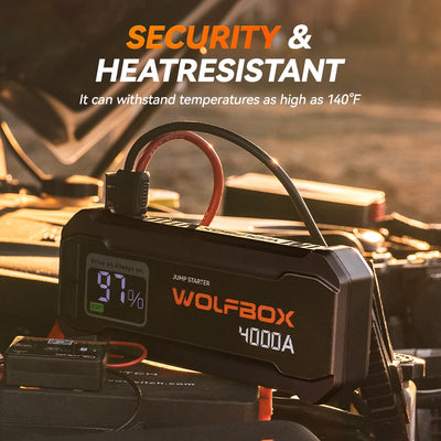 WOLFBOX JS24 Démarreur de Batterie Voiture 4000A 24000mAh