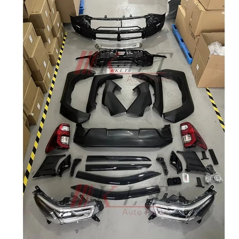 Kit Carrosserie Conversion Gr Sport 2023 Toyota Hilux Revo 2016-2020 Pare-Chocs Calandre Phares Élargisseurs d'Ailes