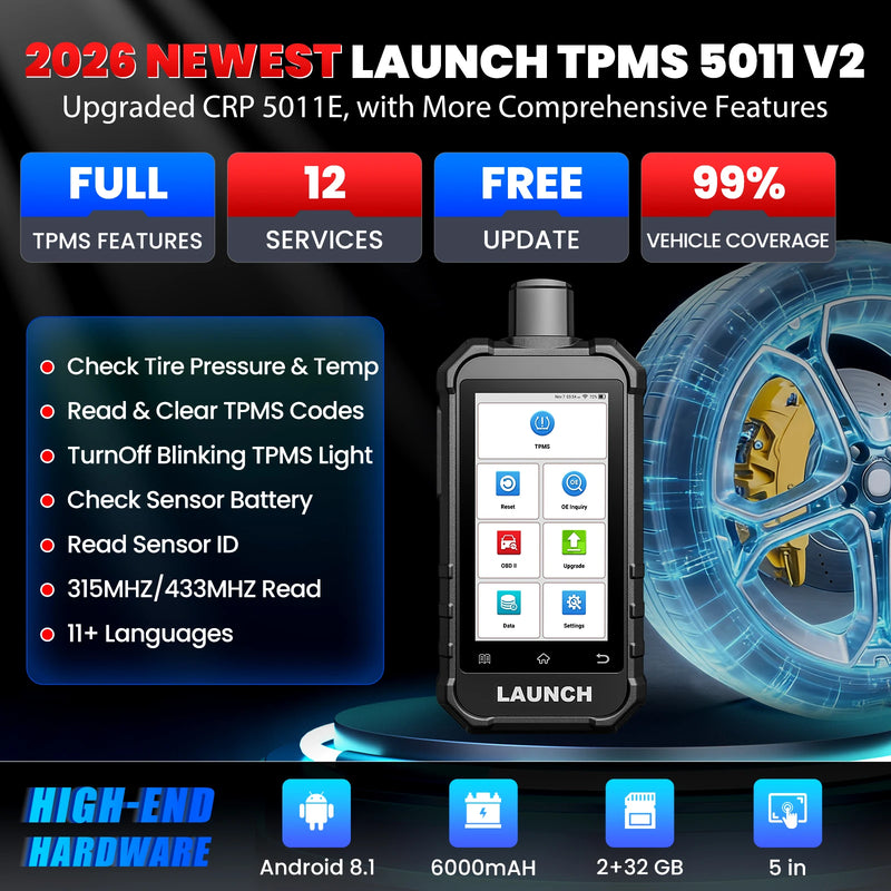 TPMS Tool Launch Creader 5011 V2 Tire Sensor Diagnostic