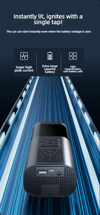 Booster de Batterie Voiture 600A Compact avec Compresseur 6000 mAh