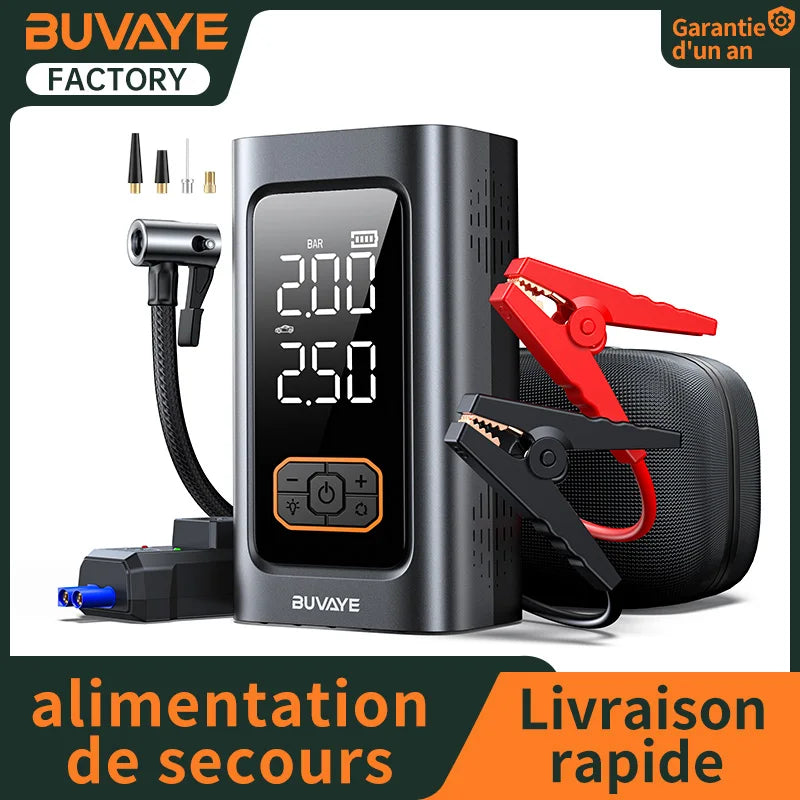Booster de Démarrage Voiture Portable 10000 mAh avec Compresseur