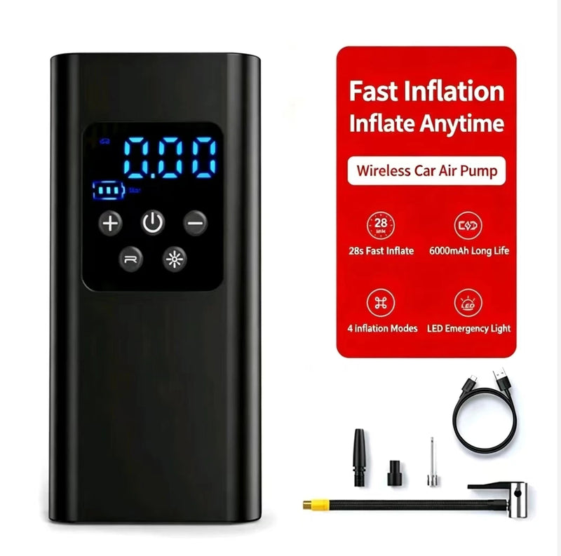 Gonfleur de Pneu Sans Fil Compact Lampe LED Arrêt Automatique