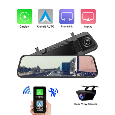 Dashcam A54 10 Pouces 4K CarPlay Sans Fil