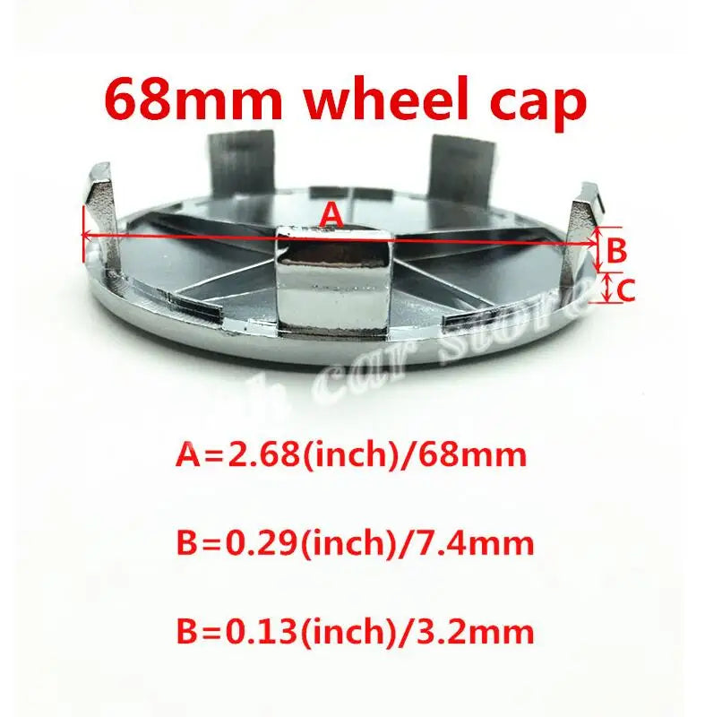 Emblèmes Cache-Moyeux 3D 56mm 60mm 68mm 4 Pièces — gros plan