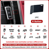 Bouton de Console Centrale Porsche 718 Cayman Boxster 911 — vue en situation