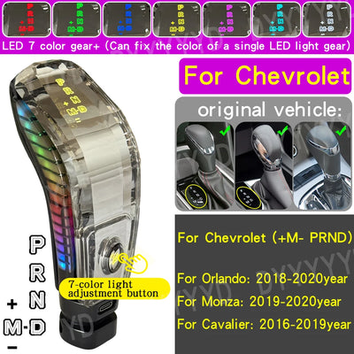 Pommeau de Vitesse LED Cristal 7 Couleurs Universel