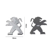 Logo Lion Peugeot en ABS 3D, Emblème de Capot et de Coffre 75, 80, 83, 105 ou 115 mm, Noir Brillant ou Argent