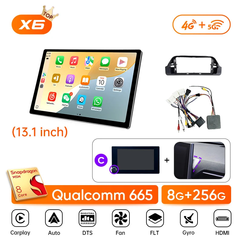 Autoradio Ainavi Android 13 Écran 13,1 Pouces Toyota RAV4 XA50 2019-2025 CarPlay Sans Fil 2K