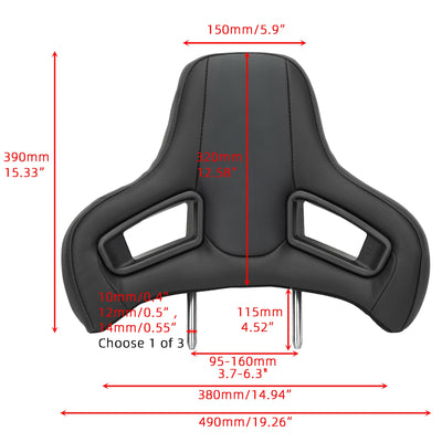 Appui-Tête Sport Baquet Universel Cuir PVC 2 Pièces
