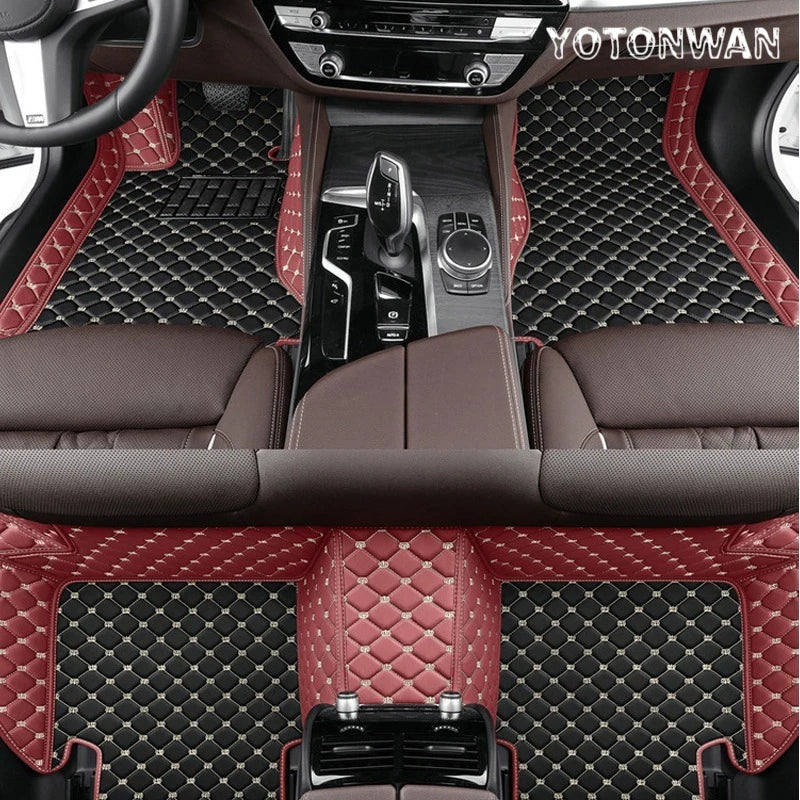 Tapis de Sol Peugeot 3008 P84 2017-2023 Cuir Sur Mesure 3 Pièces Surpiqué Antidérapant