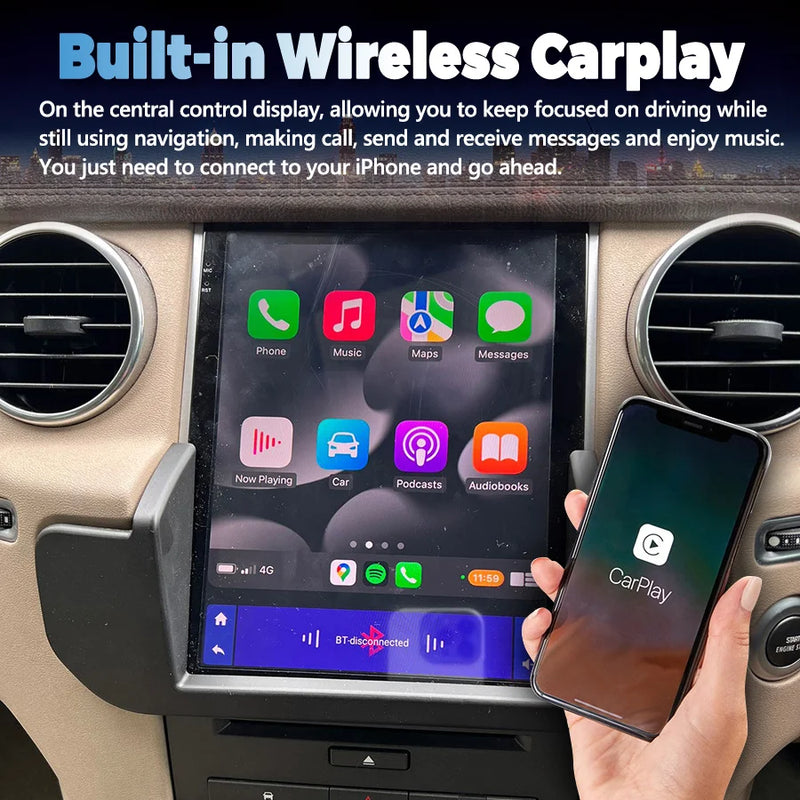 Autoradio Android 14 Land Rover Discovery 4 LR4 2009-2016 Navigation GPS avec Écran de Climatisation