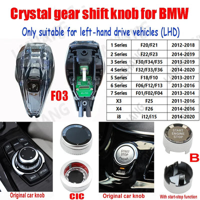 Pommeau de Vitesse Cristal BMW