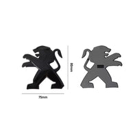 Logo Lion Peugeot en ABS 3D, Emblème de Capot et de Coffre 75, 80, 83, 105 ou 115 mm, Noir Brillant ou Argent
