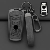 Coque de Clé BMW Alliage Effet Cuir avec Dragonne Série 1 3 5 F20 F30 G20 F10 G30 X3 X4 3 ou 4 Touches