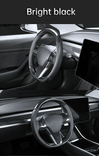 Couvre Volant Tesla Model 3 2017-2023 et Model Y 2020-2024 en Fibre de Carbone, Partie Haute ou 2 Pièces