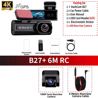 Dashcam ACCEO Mini 4K Wi-Fi GPS Double Objectif
