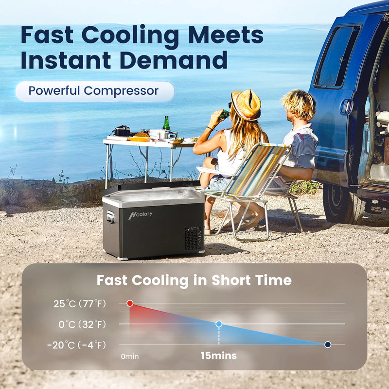 Réfrigérateur de Voiture Hcalory Série D Double Zone Frigo Congélateur à Compresseur 30 40 50 L