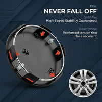 Cache-Moyeux Peugeot 60 mm Premium, Lot de 4, Argent ou Noir, 206, 207, 208, 307, 308, 408, 508, 2008, 3008, RCZ