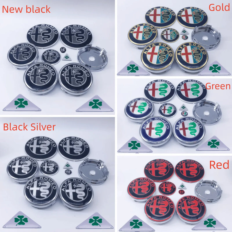 Cache-Moyeux Alfa Romeo Giulietta Mito Giulia Kit 11 Pièces — vue de trois quarts