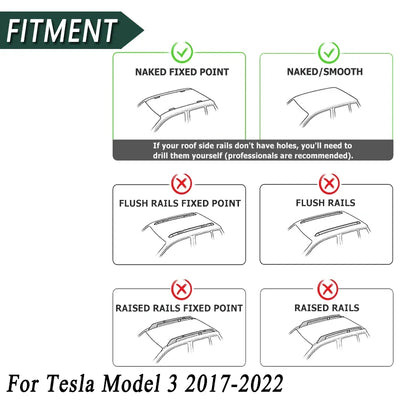 Barres de Toit Tesla Model 3 2017-2022