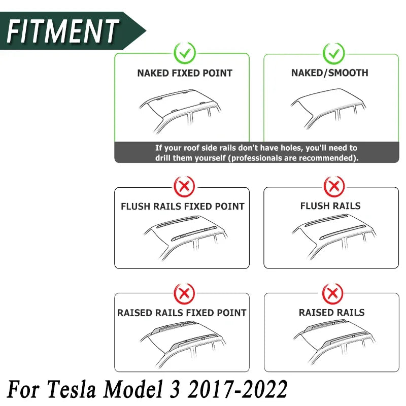 Barres de Toit Tesla Model 3 2017-2022