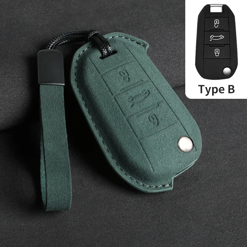 Coque de Clé Peugeot Citroën Suédine Clé Repliable ou Fixe 3 Touches