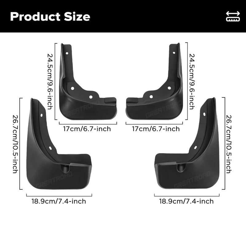Garde-Boue Citroën C3 2014-2020 Bavettes 4 Pièces