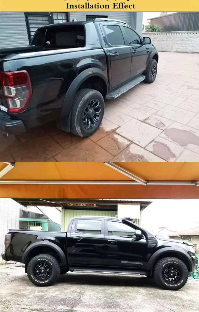 Élargisseurs d'Ailes avec Éclairage Ambre Ford Ranger T9 2022 Noir, Jeu de 4 Pièces