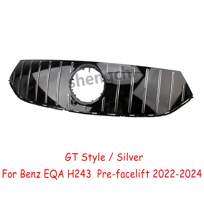 Calandre Mercedes EQA H243 2022-2026 Style GT à Barres Verticales Argent, Avant ou Après Restylage