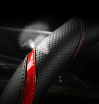 Couvre Volant Peugeot 208 308 2008 Forme D Cuir Bandes Laquées