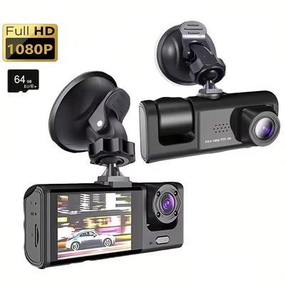 Dashcam 3 Caméras 1080P Écran IPS 2 Pouces
