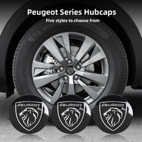 Cache-Moyeux Peugeot 60 mm, Lot de 4, Lion Noir, Argent ou Nouveau Blason, 206 à 508, 2008, 3008, 5008