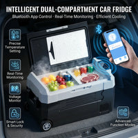 Réfrigérateur de Voiture Podofo 35 L 45 L 55 L Glacière Électrique à Compresseur avec Application et Roues