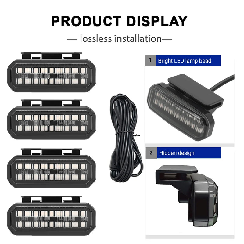 Feux de Calandre LED Nissan Frontier 4, 5 ou 8 Feux RGB ou Couleur