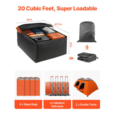 Coffre de Toit Souple SucceBuy 565 L PVC 840D