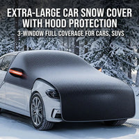 Housse Pare-Brise Voiture Hiver Grande Taille 280 x 235 cm Noire
