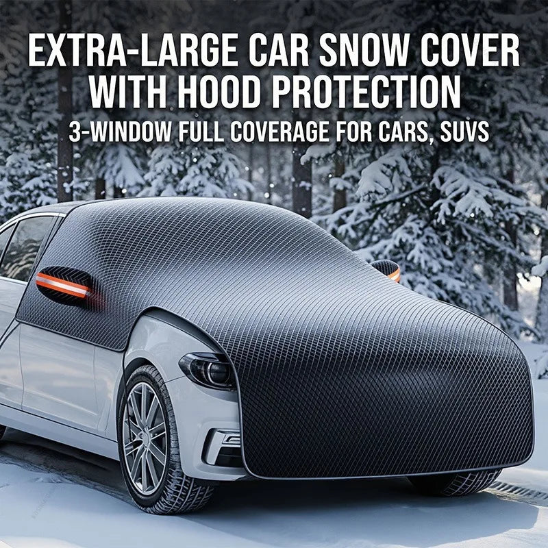 Housse Pare-Brise Voiture Hiver Grande Taille 280 x 235 cm Noire