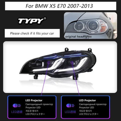 Phares LED BMW X5 E70 2007-2013 DRL Dynamique
