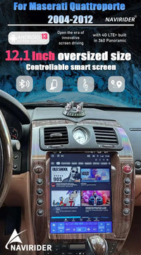 Autoradio Android 14 Écran Vertical 12,1 Pouces Maserati Quattroporte 2004-2012 CarPlay GPS