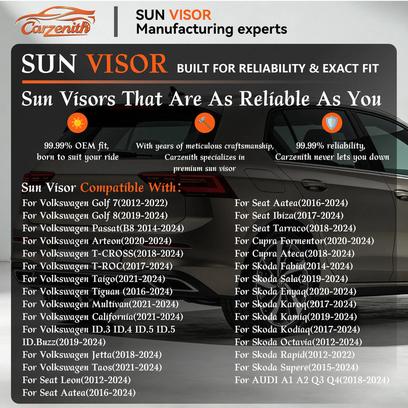 Seitliche Sonnenblenden Volkswagen Touran T-Roc Multivan T7