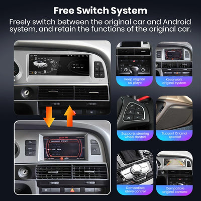 Autoradio Junsun CarPlay Audi A6 C6 4F 2005-2011