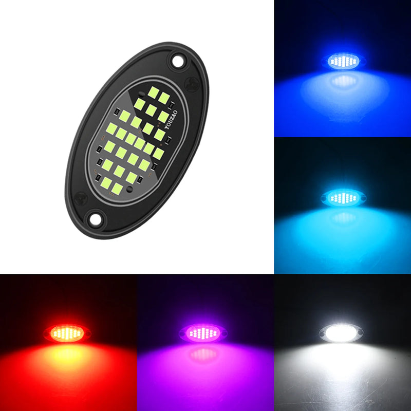 Éclairage d'Ambiance LED 4 Modules Étanches Sous Châssis