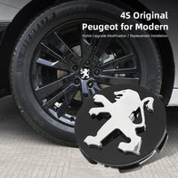 Cache-Moyeux Peugeot 60 mm, Lot de 4, Lion Noir, Argent ou Nouveau Blason, 206 à 508, 2008, 3008, 5008
