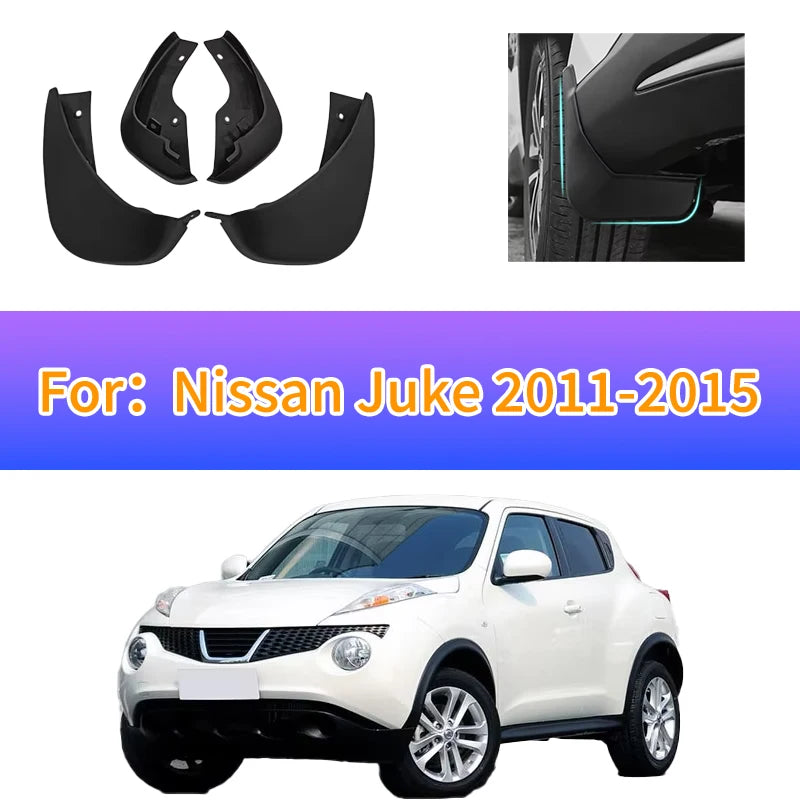 Garde-Boue Nissan Juke 2011-2015 Jeu de 4 Bavettes Avant et Arrière Anti-Éclaboussures