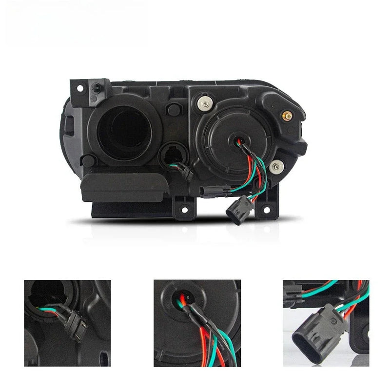 Phares Avant RGB Dodge Challenger 2015-2024 Feux de Jour Multicolores Contrôle par Application IP67