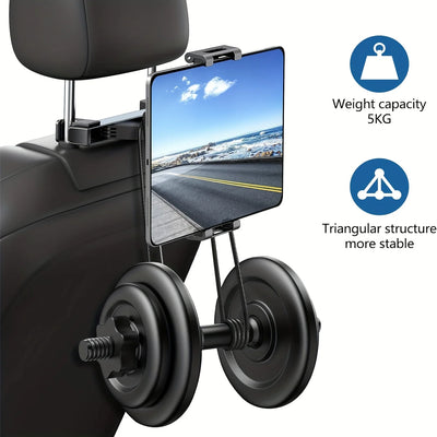 Support Téléphone Tablette Siège Arrière Bras Articulé Noir