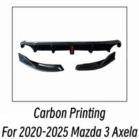 Diffuseur Arrière Mazda 3 Axela 2020-2025 Noir Brillant 3 Pièces
