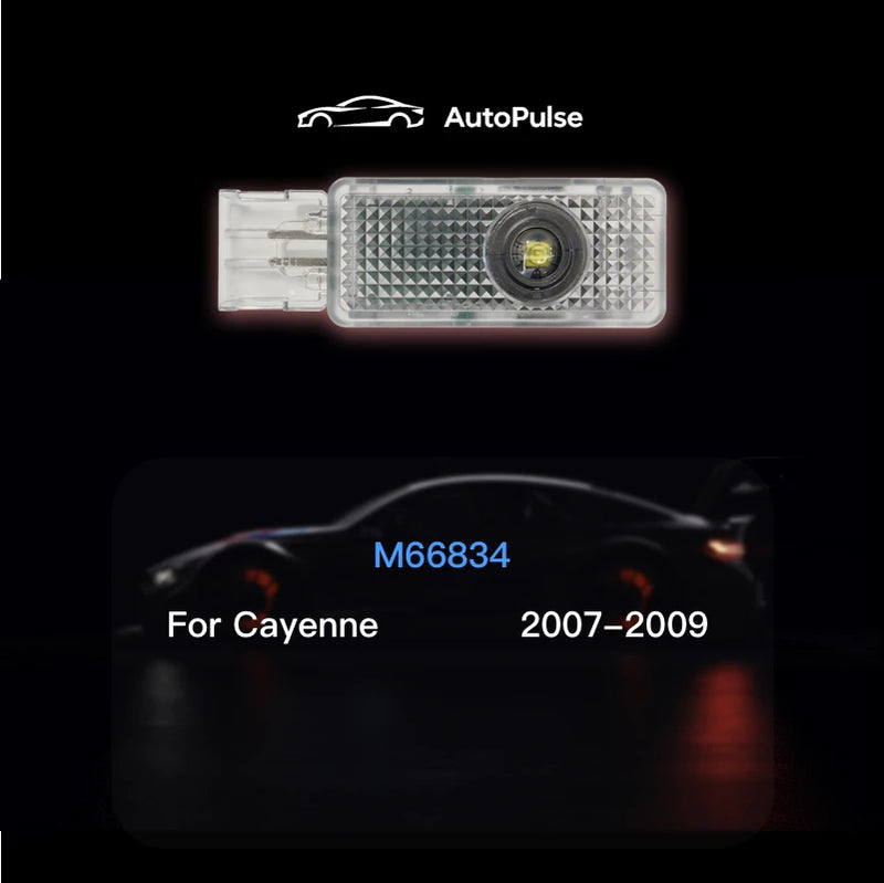 Projecteur Porte Porsche 911, Cayenne, Panamera, Macan, Boxster, Cayman, Lot de 2, 7 Motifs
