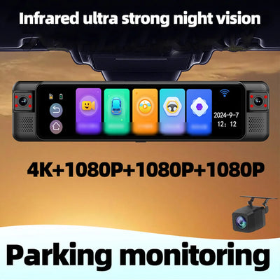 Dashcam Miroir 12 Pouces 4 Canaux 4K ADAS