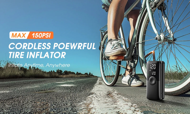 Gonfleur de Pneus Électrique Portable Carsun Rechargeable avec Écran Numérique pour Voiture, Vélo et Ballon